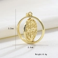 Detail view of 18k gold plated Saint Benedict cross pendant with size measurements - St Benedict Medal Rotatable Gold Style (05)