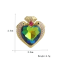 Detail of heart pendant with colorful gradient stone and dimensions 2.3cm by 2.0cm - Iridescent Large Heart (02)