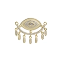 18k gold-plated Evil Eye pendant with tassel charms and cubic zirconia stones - Clear Zirconia Style