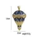 Heißluftballon-Anhänger mit blauem Emaille und Maßen von 3,9 cm mal 2,3 cm - Blauer Pavé-Stil (05)