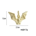 Detailed 18k gold plated bat pendant with 1.3cm height and 2.1cm width measurements - Bat Wing Texture Shape (06)