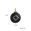 Details des runden Vintage-Achat-Anhängers mit grünem Edelstein, 1,8 cm mal 1,3 cm - Schwarz Gestreifter Jade