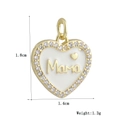 Macro shot of 1.8cm heart pendant with Mama lettering and pavé set cubic zirconia - Enamel Mama Heart (7)
