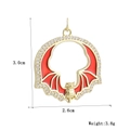 Detail view of a round gold-plated bat pendant with zircon stones and enamel wings - Gradient Bat Round Frame (10)
