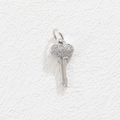 Detailed macro view of a silver-toned key pendant set with shimmering zircons - Key (Silver)