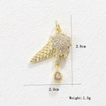 Detailed 18k gold ice cream pendant with micro-pave crystals and teardrop gem detail - Ice Cream (Gold)