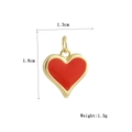 Detail of red heart pendant with gold plating showing size 1.8cm by 1.3cm - Red Heart (01)
