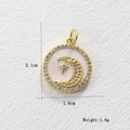 Macro view of gold-plated star and moon pendant with cubic zirconia and pearl inlay - Gold White Star Moon Style (11)