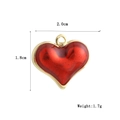 Macro view of 18k gold plated red heart pendant with size and weight measurements - Plump Enamel Red Heart (18)