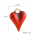 Detailed view of red heart pendant with dimensions 1.55cm by 2.1cm and 1.5g weight - Bubble Pattern Red Heart (19)