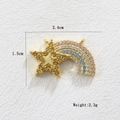 Detailed view of a gold star and rainbow charm with dimensions 2.4cm by 1.5cm - Pentagram Rainbow Style (15)