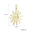 Dettaglio del ciondolo a sole con dimensioni 2,5x1,8 cm e peso di 2 g - Forma di Sole con Motivo a Spirale
