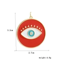 Dettaglio dimensioni ciondolo occhio di Allah rosso smaltato placcato oro 18k da 2,7 cm - Stile Malocchio Rosso (13)