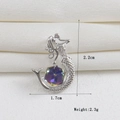 Detail shot of mermaid pendant showing 2.2cm height and 1.7cm width dimensions - Phantom Purple Mermaid (04)