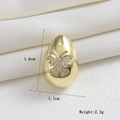 Detailed view of 18k gold butterfly pendant with white zircon and size dimensions - Butterfly Egg Ornament (05)