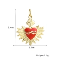 18k gold plated heart pendant with red enamel and wave details 2.4cm by 2.0cm - Sacred Heart Red (10)
