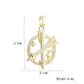 Detailansicht des 18k vergoldeten Hirsch-Anhängers, Maße 3,3 cm x 2,1 cm und Gewicht 3,4 g - Doppelpfeil-Ringform (04)