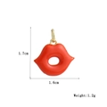 Exquisite 18k gold plated red lip pendant with glossy enamel finish for jewelry making - Red Lips (12)