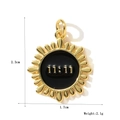 18k gold plated sunburst pendant with 11:11 engraving for DIY jewelry design - 11:11 Black Sun (25)