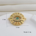 Vista detallada del colgante de ojo turco colorido chapado en oro con sus dimensiones - Estilo de Eslabón Mal de Ojo Redondo de Strass Multicolor Tono Dorado (18)