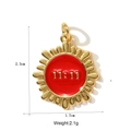 18k gold plated sunburst pendant with red enamel 11:11 engraving and link ring - 11:11 Red Sun (28)