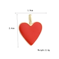 Ciondolo a cuore rosso placcato oro 18 carati con dimensioni di 1,9 x 2,4 cm - Stile Cuore Rosso Tinta Unita (19)