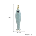 Ciondolo a pesce blu marmorizzato con anello dorato, dimensioni 3,4 cm x 0,8 cm - Marmo Blu Chiaro (01)