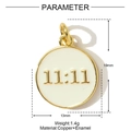 18k gold plated copper 11:11 angel number heart pendant in white enamel finish - 11:11 White Small Round (29)