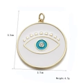 Ciondolo Occhio del Male placcato oro 18k con smalto bianco per creazione gioielli DIY - Stile Malocchio Bianco (20)