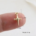 Detail of 1.6cm gold cross sword pendant showing dimensions 16x8mm and weight 0.4g - Gold Sword Shape (17)