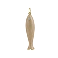 Detailed view of fish-shaped pendant with golden outlines and champagne enamel texture - Marble Champagne (7)