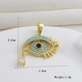 Détails du pendentif œil protecteur plaqué or 18k avec zircone en forme de poire - Décor Forme Soleil Mauvais Œil Doré avec Strass (20)