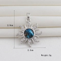 Detailed view of sunburst pendant with dimensions 2.9cm height and 2.2cm width - Starry Sky Sun Pendant (18)