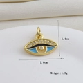 Detalle del colgante de ojo turco chapado en oro de 18k con esmalte e incrustación - Estilo Mal de Ojo de Esmalte Azul Strass Pavé Pestañas Tono Dorado (28)
