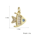 Macro detail of tropical fish pendant with baguette crystals and 1.6cm dimensions - Tropical Fish Style (03)