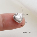Detailed size view of silver heart pendant measuring 1.4cm by 1.2cm with 1.3g weight - Silver Radial Heart Style(7)