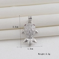 Detailed view of silver fish pendant with white zircons and size markings 2.5cm by 1.3cm - Silver Full Zircon Fish (20)