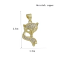 Technical drawing showing 2.5cm height and 1.3cm width of the copper fox pendant - Gold Circling Fox Style (03)