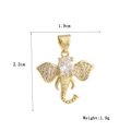 18k vergoldeter Elefantenkopf-Anhänger mit weißen Zirkonia, Größe 2,2cm x 1,9cm - Elefantenkopfform (20)