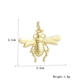 Goldener Bienenanhänger mit 18 Karat Vergoldung, Flügelstruktur und 2,1x2,5 cm Größe - Kleine Bienenform (21)