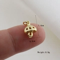 Detailed view of small gold umbrella pendant with measurements 1.4cm height and 0.9g weight - Gold Umbrella Style (27)