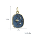 Detail of blue marble oval pendant with gold star pattern and 2.1cm x 1.3cm dimensions - Starry Blue Marble (10)