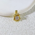 Elegant 18k gold plated scallop shell pendant with a brilliant center zircon stone - Gold Full Zircon Scallop (22)
