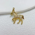 Exquisite 18k gold plated horse pendant with sparkling white cubic zirconia inlay - Gold Galloping Horse (27)
