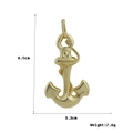 Golden anchor pendant with rope detail measuring 6.5cm in height and 3.3cm in width - Anchor with Wrapped Rope (04)