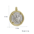Detailed size view of two-tone metal heart and cross pendant with dimensions and weight - Two Tone Heart Cross (14)