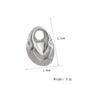Detailed view of 2.5cm irregular silver metal pendant with textured mirror finish - Silver Irregular Hammered Oval Style (7)