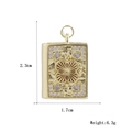 Detailed view of book-shaped gold pendant with dimensions 2.3cm by 1.7cm and weight 6.3g - Rhinestone Book Pendant (06)