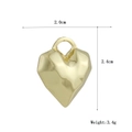 Detailed view of a gold heart pendant with geometric facets and precise dimensions - Gold Angular Geometric Heart Style (9)