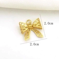 Detailed view of a 2.0cm gold hollow butterfly pendant for DIY jewelry making - Gold Openwork Bow Style (01)